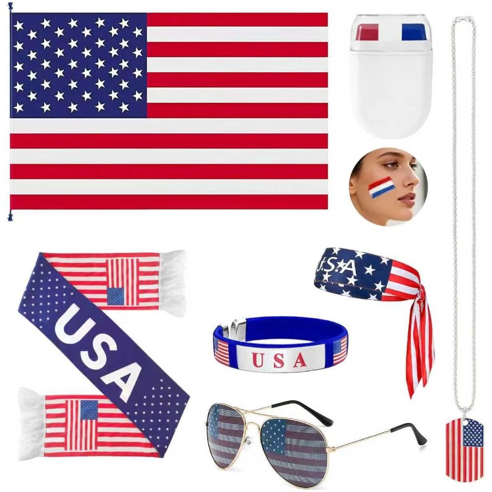 Party Games Usa - طقم مشجعين وطني أمريكي 2026 لليوم